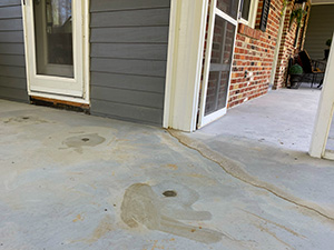 Sunken porch repaired cracked concrete - after repair