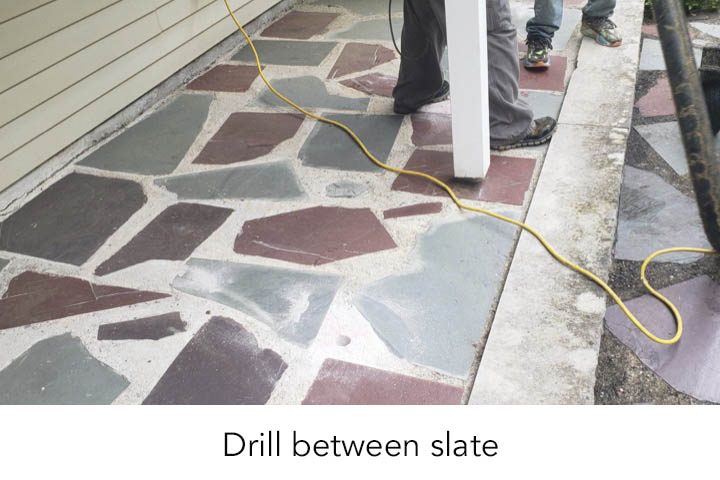 Drill between slate