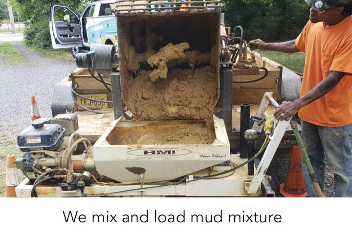 We mix and load mud mixture