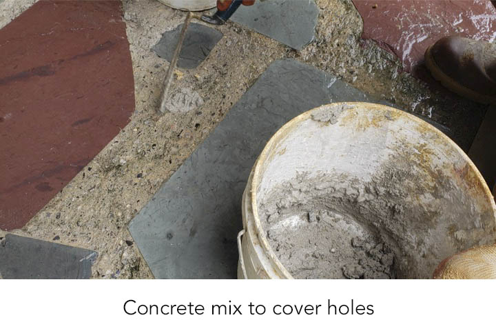 Concrete mix to cover holes