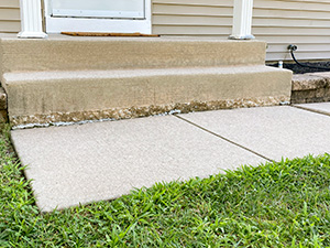 Home steps walkway sunken before