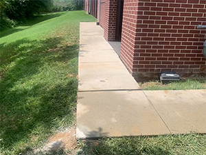 Leveled sidewalk path after